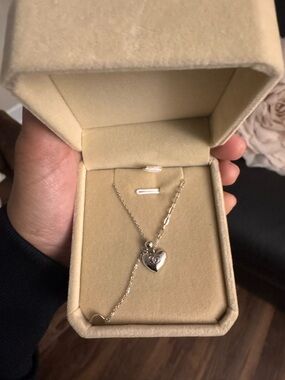 Sterling Silver Heart Locket Necklace - Silver